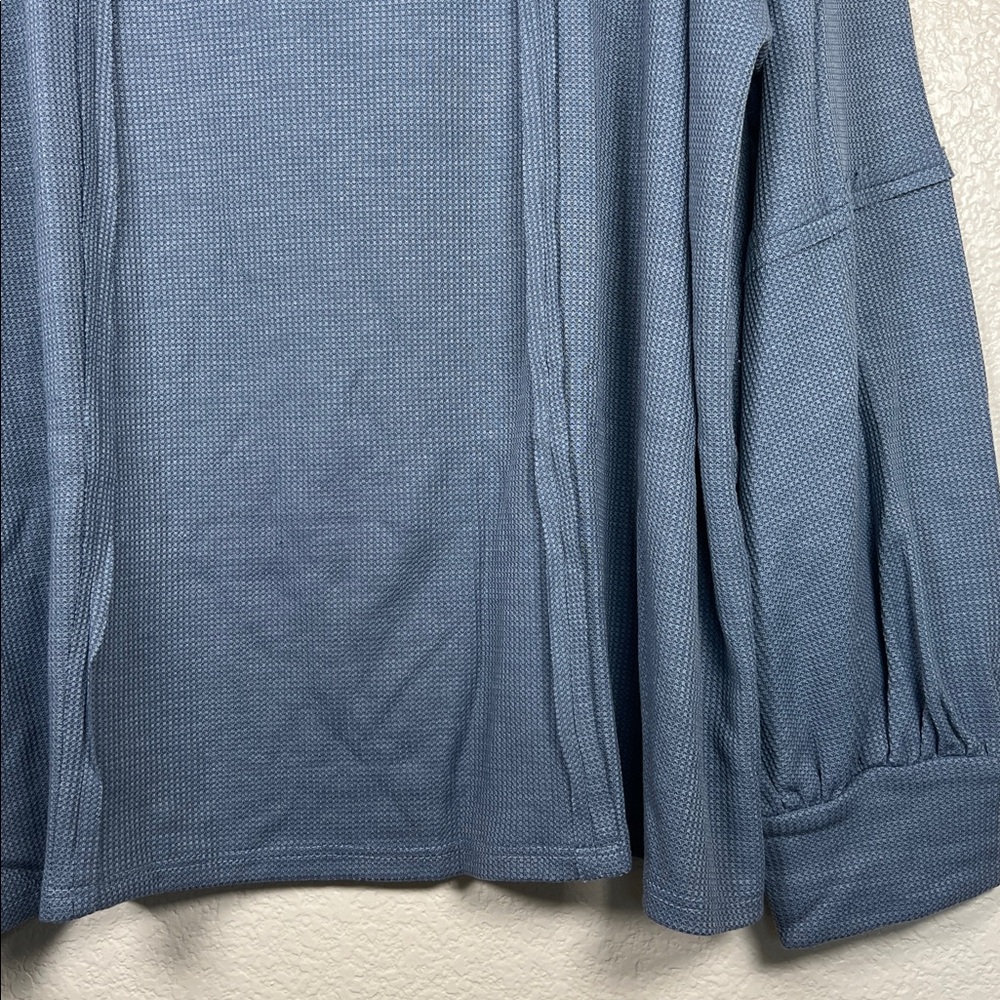 Slate blue high neck long sleeve top, size 3X - Picture 6 of 7